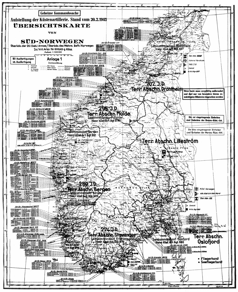 Kystfort - View topic - Kart 1945 Trondheim