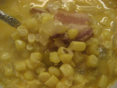 Corn chowder with chilies