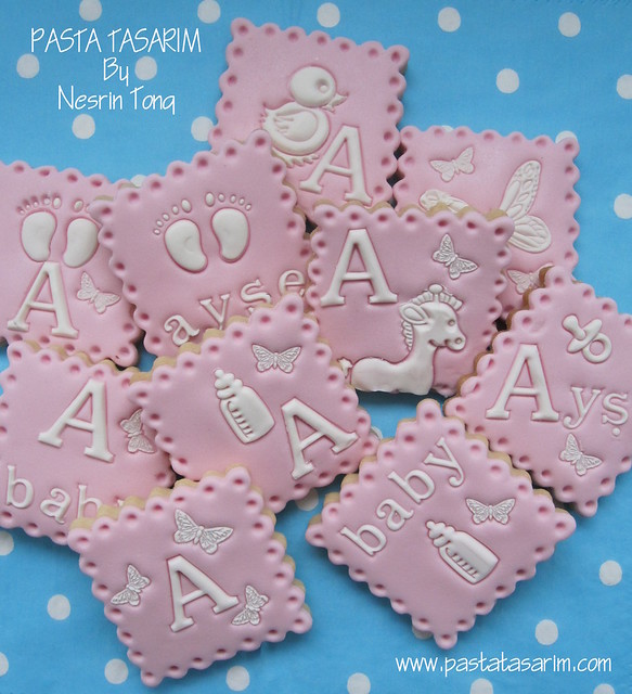   baby shower cookies-  baby AYŞE