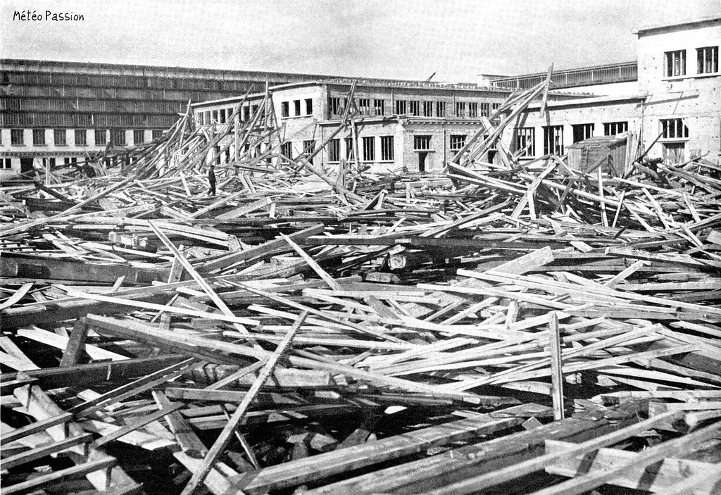 dégâts de la tempête du 22 février 1914 sur les bâtiments de l'exposition coloniale de Lyon