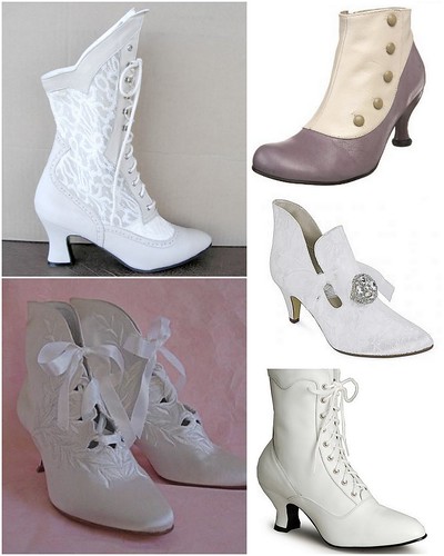 Bridal boots image credits clockwise form upper left Sat'n Spurs Endless 