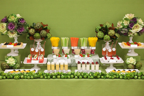 veggie wedding dessert table 1
