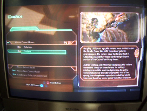 Mass Effect 2 Codex Screen 