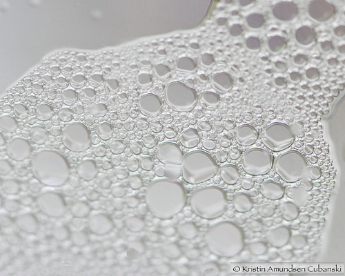 Bubbles in a glass bottle