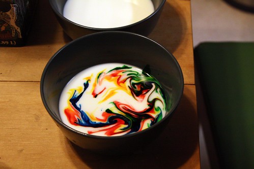 Milk and food coloring