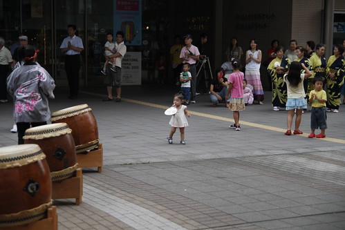 Little girl watching the Taiko performance