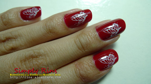 Nail Art Red Butterflies 04