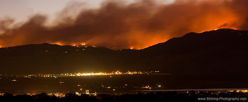 Burning Foothills Above Boulder Fourmile Wildfire Panorama