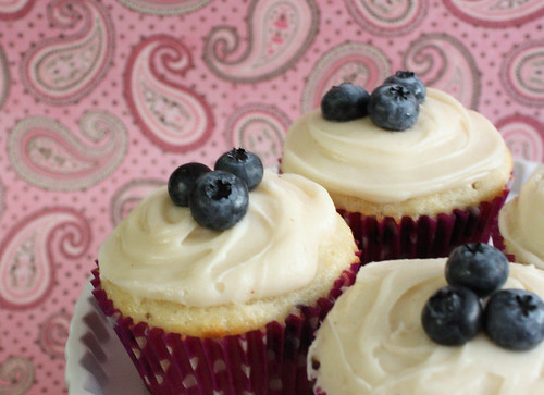 Blueberry Cupcakes with Maple Browned Butter Icing