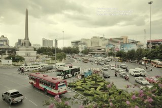 Tilt-shift Miniature Fake World : Victory Monument, Bangkok, Thailand