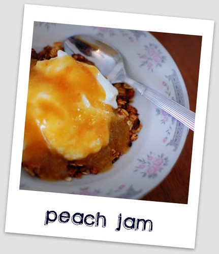 peach jam and granola