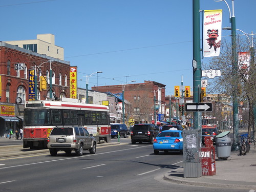 A trolley on Spadina Ave, Toronto's Chinatown