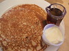 Blueberry pancakes with lemon cream