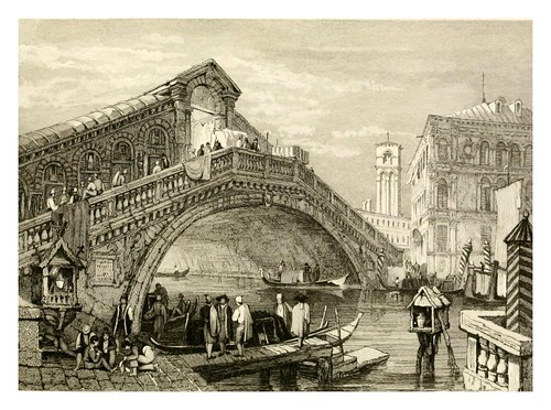018-Puente Rialto en Venecia-The tourist in Switzerland and Italy-1830-Samuel Prout