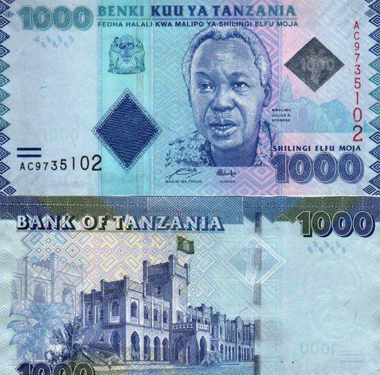 1000 Šilingov Tanzánia 2010(11)
