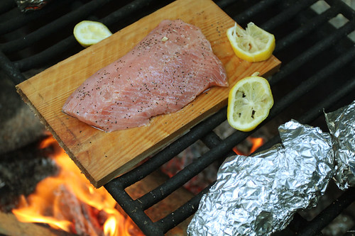 Cooking Salmon on Cedar 