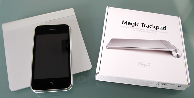 Magic Trackpad with iPhone and packaging