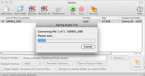 Converting audio file with Switch