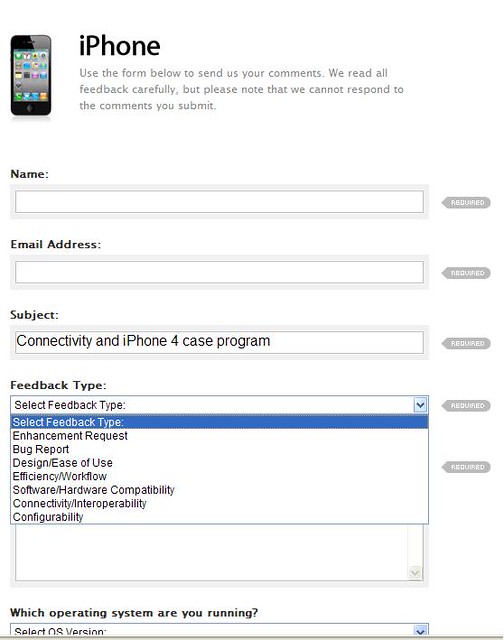 Apple1 Apple Feedback form with no customer complaint  by thumat2002