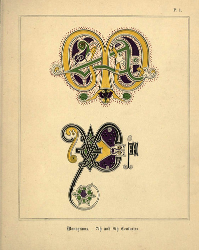 001-Monogramas siglos VII y VIII-A primer of the art of illumination for the use of beginners.. 1874-Freeman Delamotte