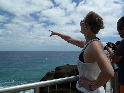 Erica scenicly points at a scenic point
