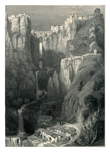 018-El puente de Ronda-Tourist in Spain-Granada-1835-David Roberts