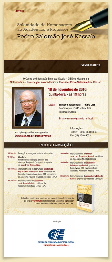Solenidade de Homenagem ao Acadêmico e Professor - Pedro Salomão José Kassab