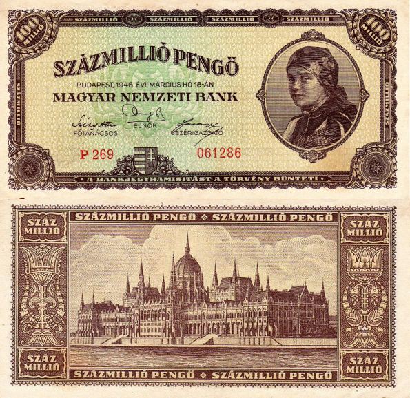 100 Milión Pengő Maďarsko 1946, P124