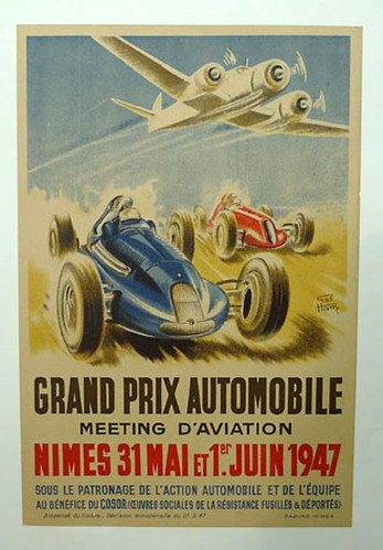 015-Nimes 1947 Grand Prix Automobile-© 2010 Vintage Auto Posters. All Rights Reserved