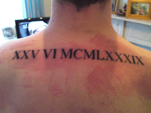 roman numerals tattoos. My First Tattoo - Roman