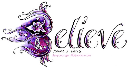 Believe Cross Tattoo Design by Denise A Wells Flickr Photo Sharing