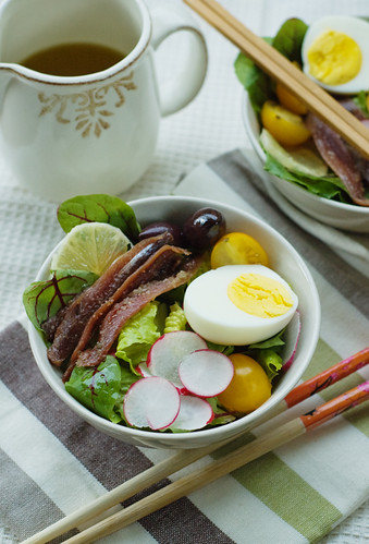 Boiled Egg and Anchovies Salad