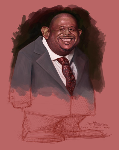 Schoolism Assignment 5 - caricature painting of Forest Whitaker