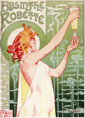 An 1896 lithograph poster by T. Privat-Livemont, advertising absinthe.