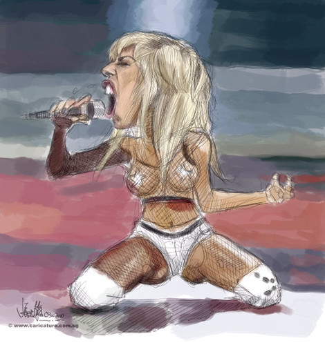 digital caricature of Lady Gaga - 2 small