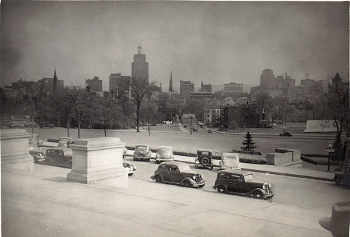 View from the State Building. St Paul, Minnesota, USA. 1940s.