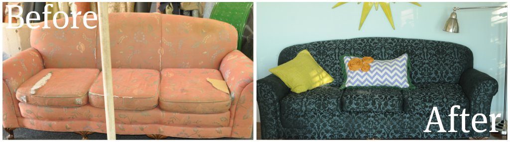 sofa before/after