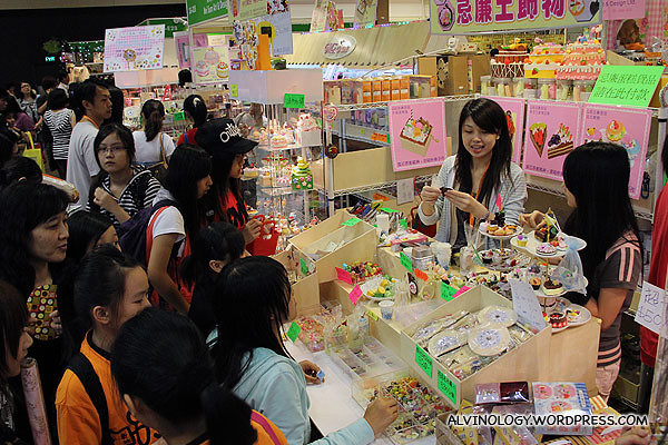 Booth where you can customise your own plastic food toys