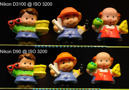 Nikon D3100 vs Nikon D90 @ ISO 3200