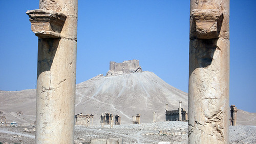Pillar and arab castle