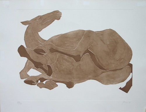 Rolling Over Horse, a signed, limited edition lithograph by Dame Elizabeth Frink