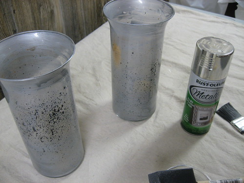Fake Mercury Glass Candle Holders
