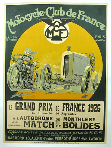 003-Grand Prix de France 1926, Motorcycle Club de France-© 2010 Vintage Auto Posters. All Rights Reserved