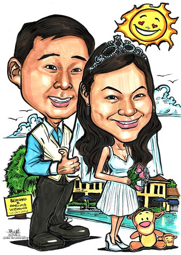 wedding couple caricatures @ The Chevrons A3