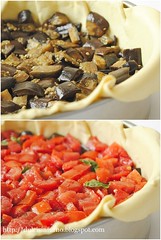 Torta Salata con Melanzane, Pomodori e Caciocavallo-Eggplant, Tomato and Caciocavallo Quiche