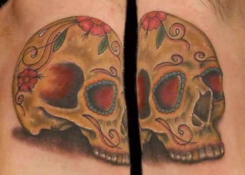 sugar skull tattoo art. Realistic Sugar Skull Tattoo