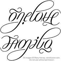 "One Love" & "Family" Ambigram