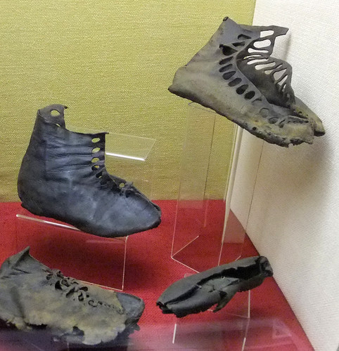 Roman shoes, Roman Army Museum, Britain 2009-1