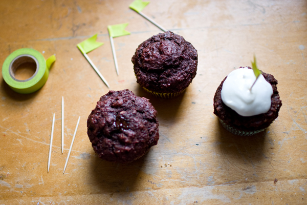 chocolate beet muffins : after