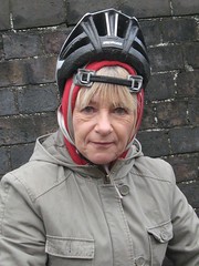 Angela and the new helmet style